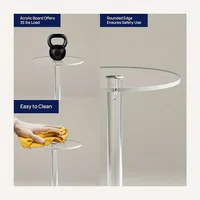 Transparent Tea Table Acrylic Side Small Round Simple Creative Corner Modern Table Space Saving Drink Table for Liveingroom 4