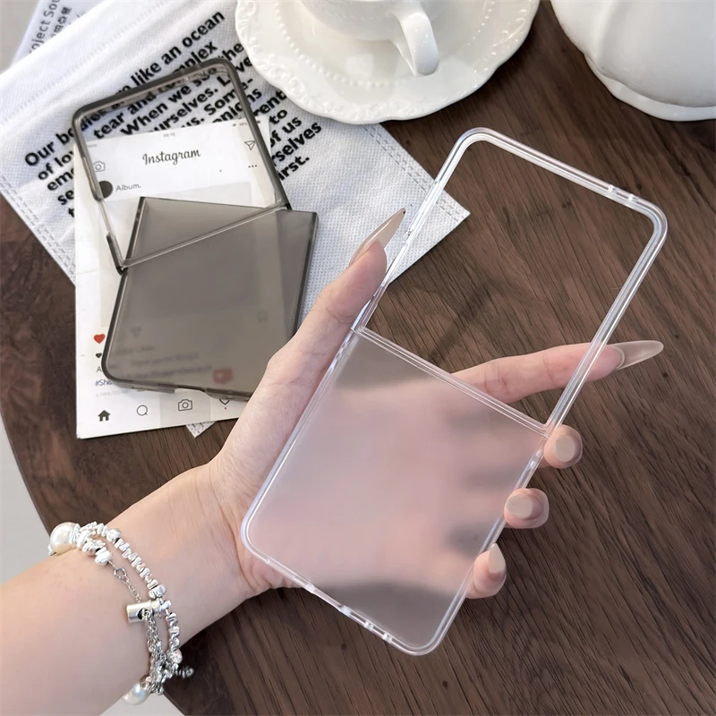 Sleek Protective Matte PC Case - Ultra Thin Transparent Shockproof Folding Cover