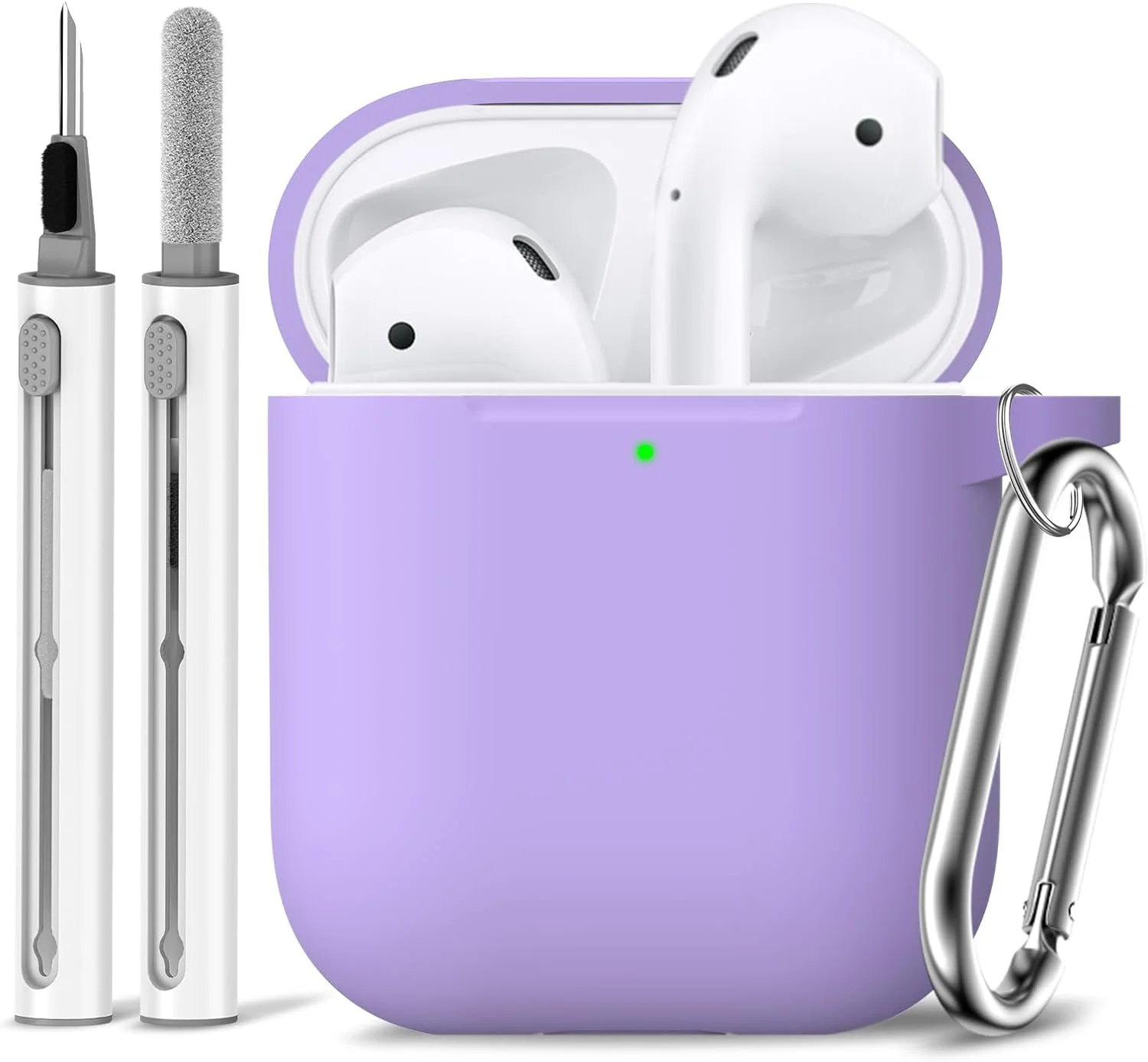 Airpods Case Cover 2&1 with Cleaner Kit,Soft Silicone Protective