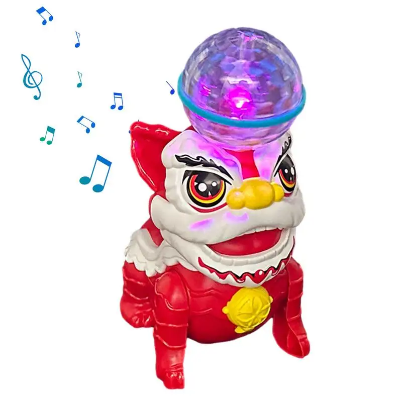 

Music Animal Toys Head Ball Spinning Toy with Light and Music Chinese Dancing Lion Toys Creative Interactive Sensory Toy Robot