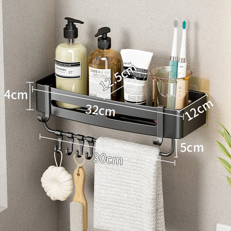 mensola da bagno makeup storage organizer lega di alluminio mensola da doccia  accessori bagno senza forare mensola da parete