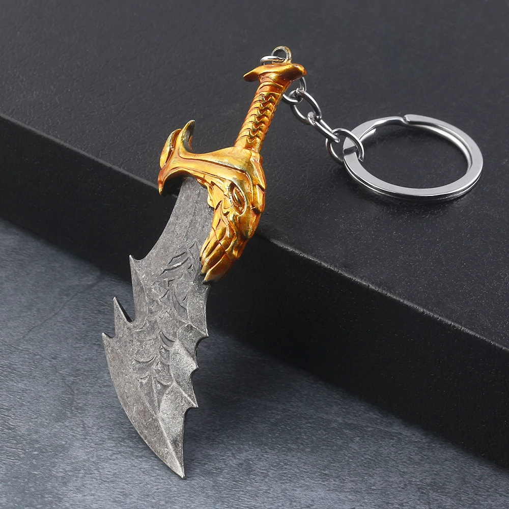 God of War Keychain Kratos Weapon Blades of Chaos Pendant Keyring