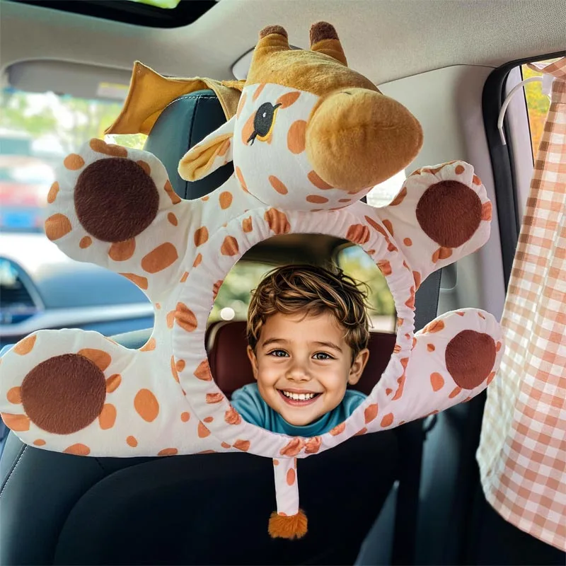 cartoon fox giraffe children's rearview mirror baby car observation mirror interior decoration pendant