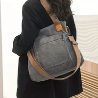 Sac à main polyvalent pour femmes, sac à bandoulière décontracté en toile de grande capacité 4