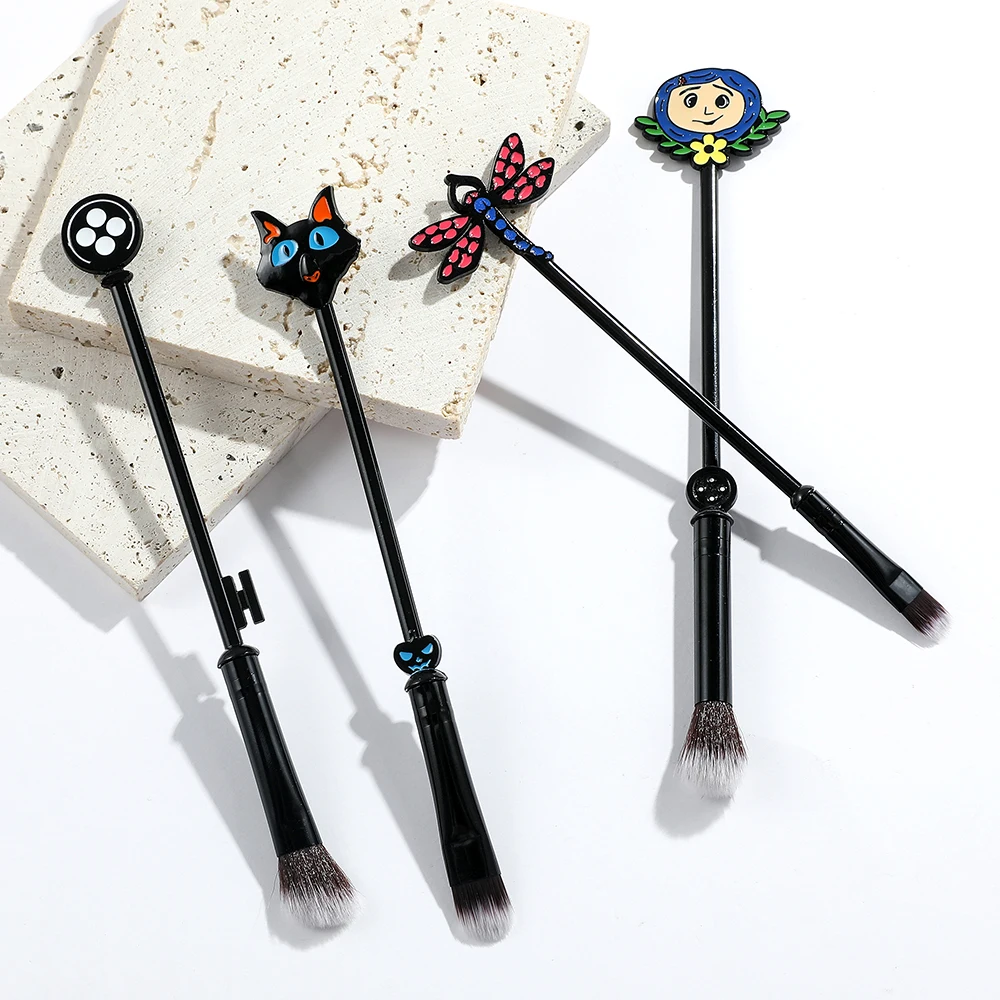 공포 영화 코랄린 메이크업 브러쉬, 금속 아이섀도우 브러쉬, 눈썹 연필 브러쉬, 편리한 메이크업 브러쉬, 여성 소녀 할로윈 선물
