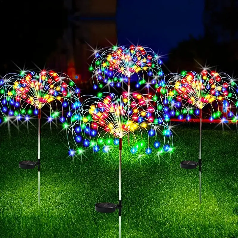 

LED Solar Powered Outdoor Lights Fairy Waterproof Grass Fireworks Lamp 8 Modes 60 LED For Garden Lawn Landscape Holiday Light