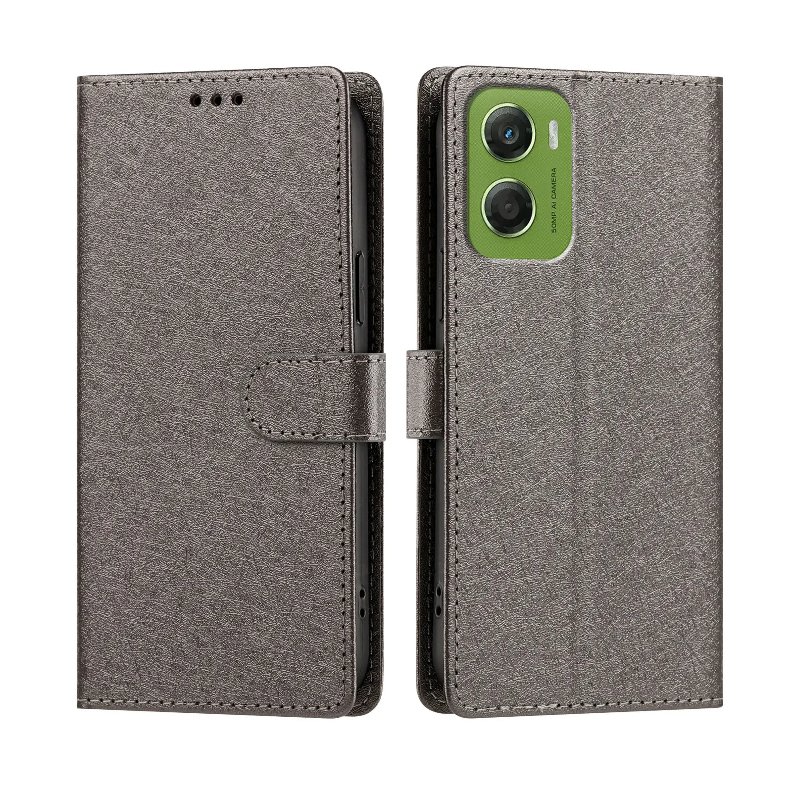 Elegant Silk Texture PU Leather Flip Case Cover