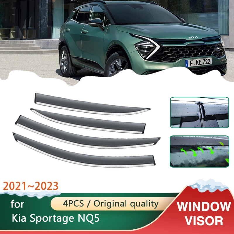 Car Side Windows Visors for Kia Sportage NQ5 5 LWB 2021 2022 2023