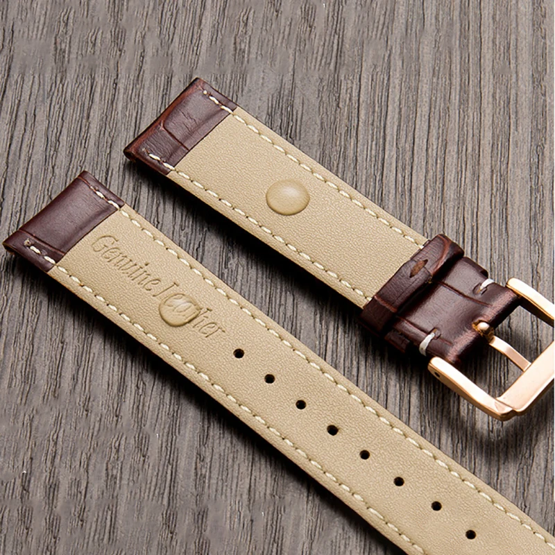 Elegant Genuine Leather Watch Strap - Premium Wristband with Gift Box