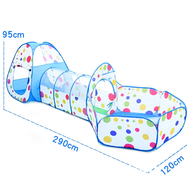 IMBABY Foldable 3 In 1 Playpen For Kids Portable Toys Tipi Tent Crawling Tunnel Baby Dry Ocean Ball Fence Play Pool Connected 6