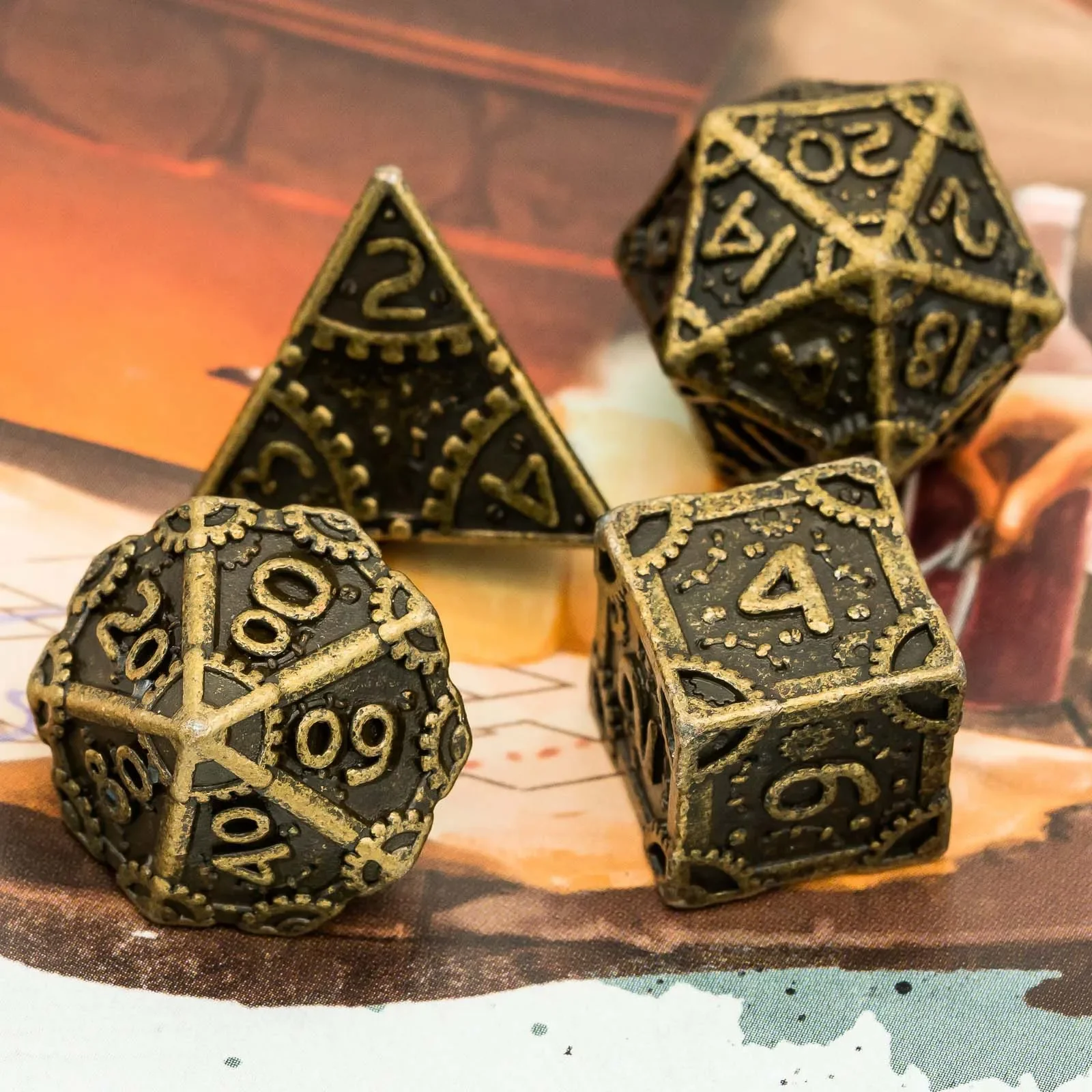 Metal D&D Dices Steampunk Style 7Pcs Dungeons and Dragons Polyhedral Dice Set for Role Playing Game TRPG Board Games game dice dice set