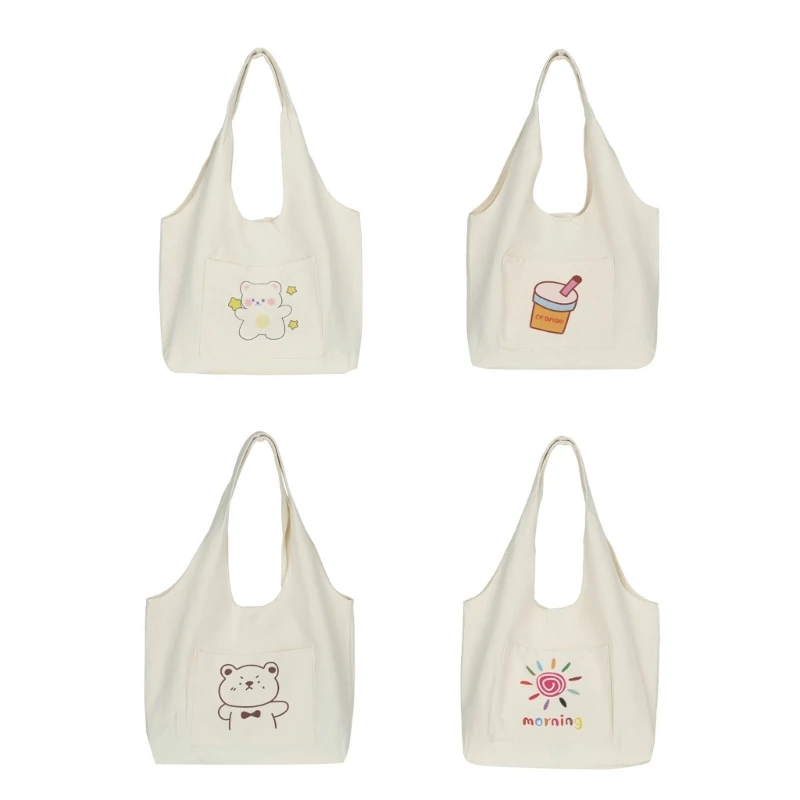 

Women Casual Shoulder Bag Canvas Top Handle Bag Shopping Bags Reusable Outdoor School Tote Female Bag Handbags 066F