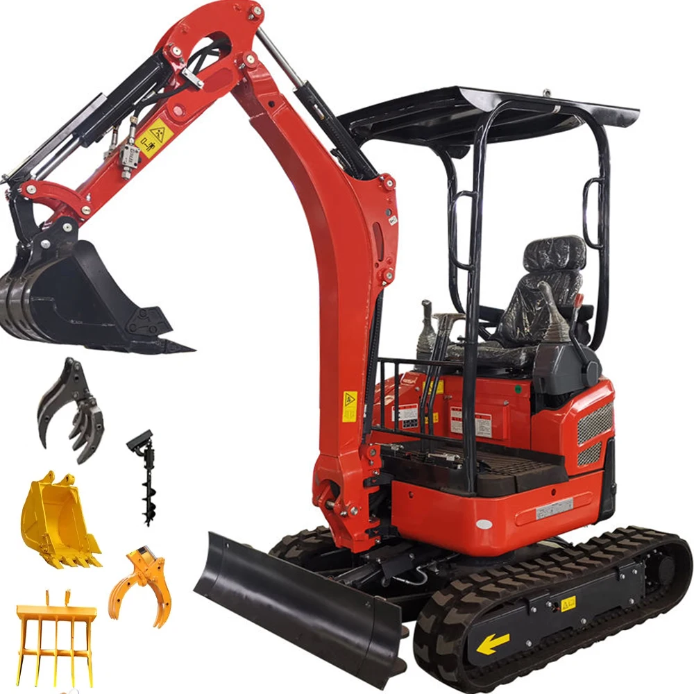 Pequena esteira hidráulica para uso doméstico, Mini Escavadeira, Micro Digger, Personalização Usada, 1 Ton, 1,5 Ton, 1,2 Ton, Frete Grátis