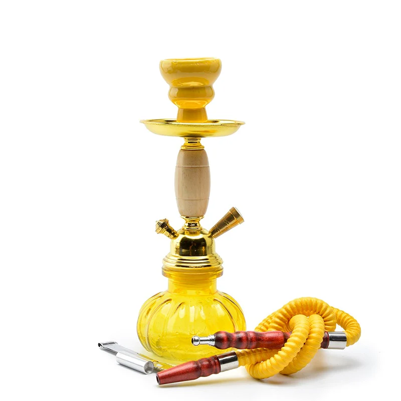 Black Blue Green Red White Yellow,10.6in27cm Small,Single Hose 1,Bar Shisha Full Set Smoking Pipe Hookah Set,Glass Vase