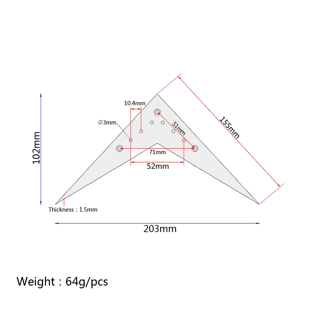 V Shaped Plate Vee Flying 6-String Bridge Tailpiece Bridge Tailpiece ...