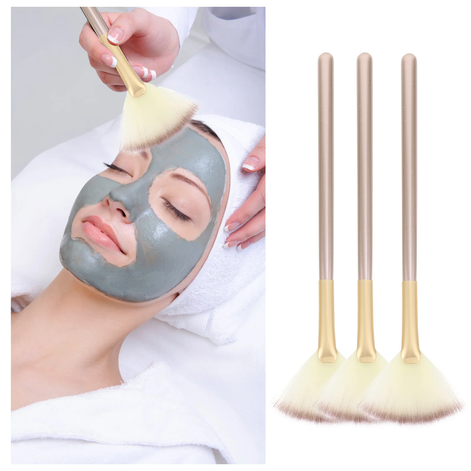

Facial Fan Brushes Makeup Brush Mask Brush Cosmetic Applicator Tools Loose Facials Peel Masques Diy Mascara Cream Soft Bulk