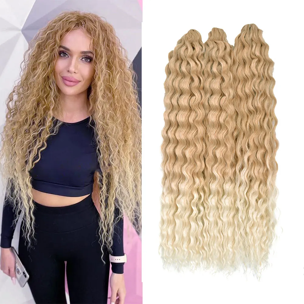 Ariel Curl Hair Water Wave Twist Crochet Hair Sintetico Afro Curls Crochet Trecce Ombre Pink Intrecciare L'Estensione Dei Capelli Per Le Donne