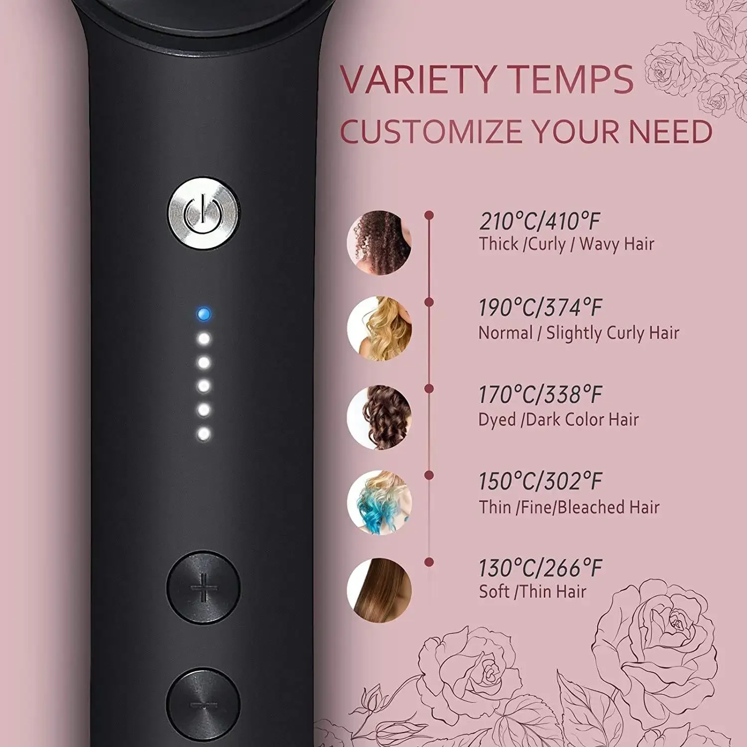 Hair Straightener Brush Hot Comb Ionic Straightening Brush with Anti Scald Fast Ceramic Heating Portable Hot Straightening Comb 2