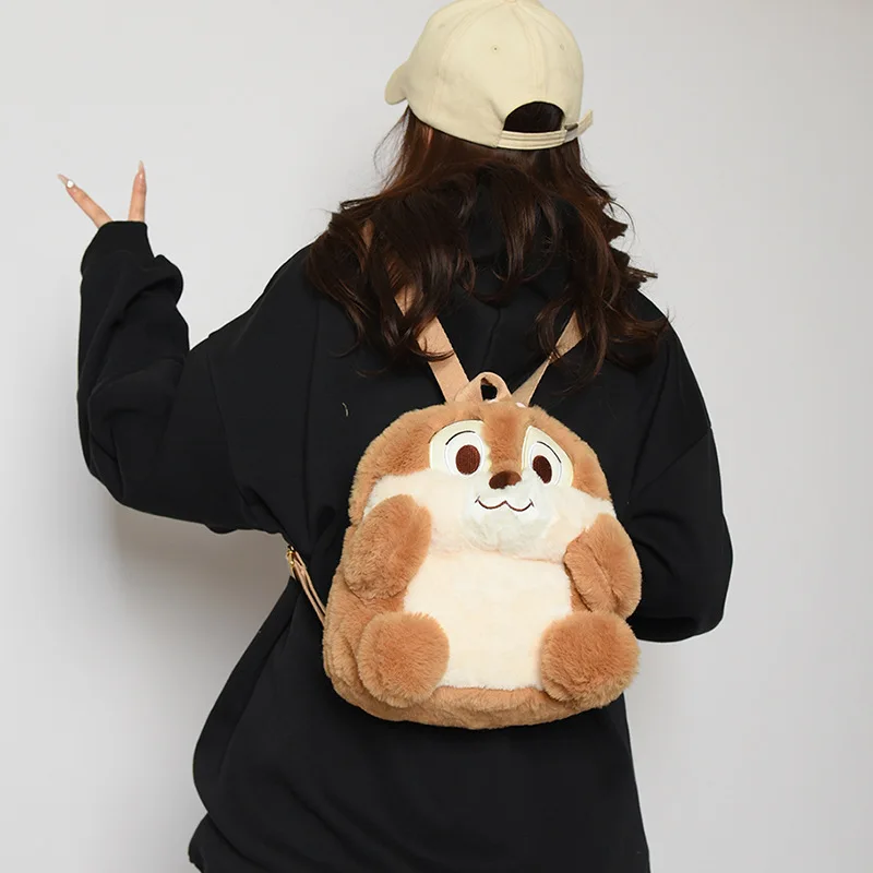 

Японский Женский плюшевый рюкзак ins милая маленькая белка мультяшная Детская сумка для хранения сумка для куклы для девочки