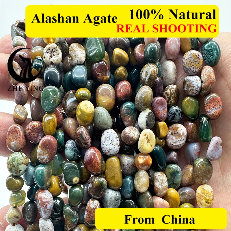 thumbnail image 1 of Cuentas de piedras preciosas naturales de 6-8 mm, cuentas de joyería sueltas irregulares para hacer pulseras, 1 of 5