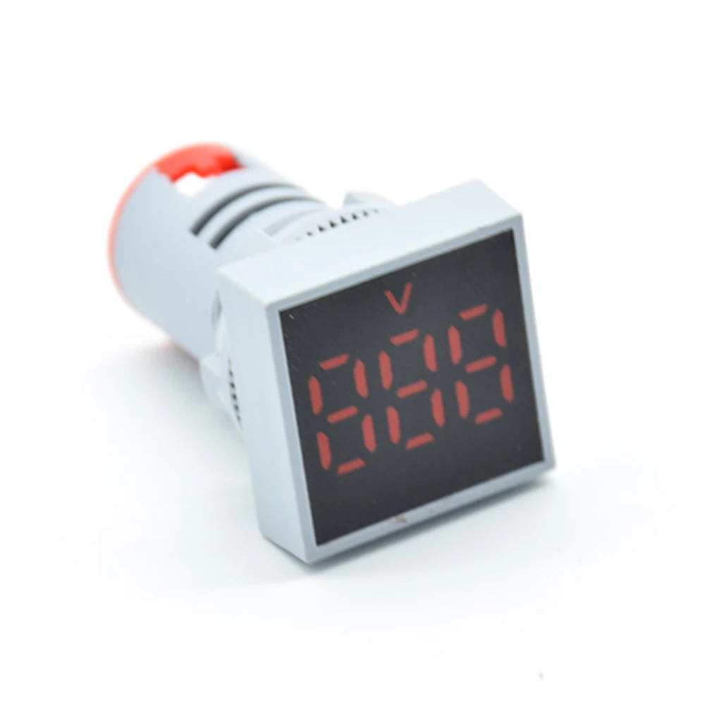 

1PCS 22mm AC 50-500V Five Colors Square Mini Voltmeter Panel LED Digital Voltage Meter Indicator Light