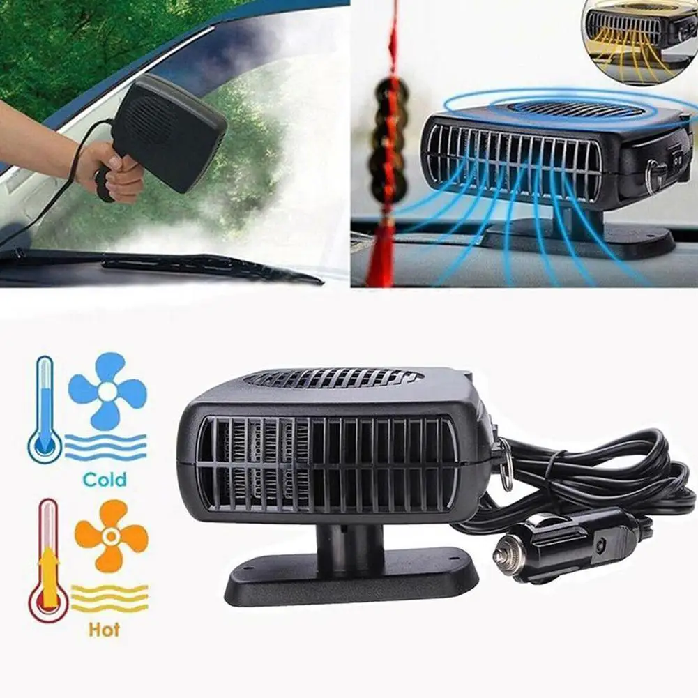 200W 12V/24V Portable Fan 2 IN Coog 1 Heater Electric Auto Car Windshield Anti-Fog Heating Defrost_voghion.com