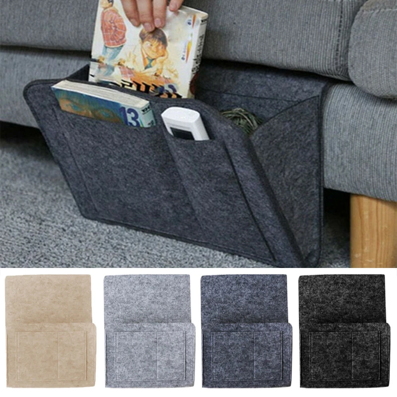 Bolsa de almacenamiento de fieltro para sofá, organizador de cama con  bolsillos y mando a distancia para TV, 1 unidad| | - AliExpress