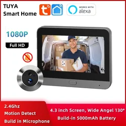 Home Smart Tuay Wireless Wifi Peephole Video Door Camera 1080P One Way Audio Security  Door Eye With Camera For Apartment