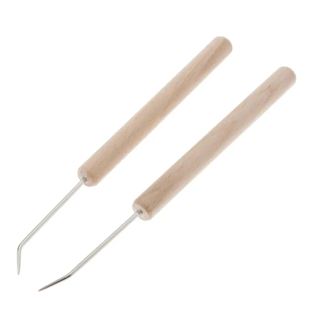 2x 14cm Wooden Loom Knit Hook Hand Tool for Knitting Crafts Making Baby