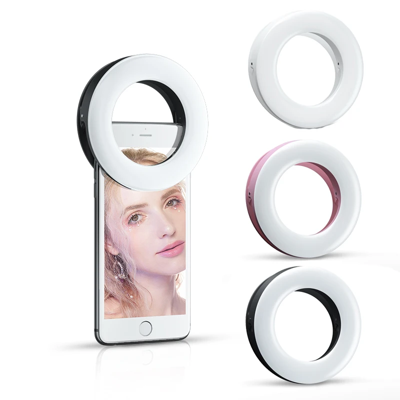 

LED Selfie Ring Light Novelty Makeup Lightings Led Selfie Lamp Mobile Phones Photo Night Light Rechargeable Lamp Selfie Ring