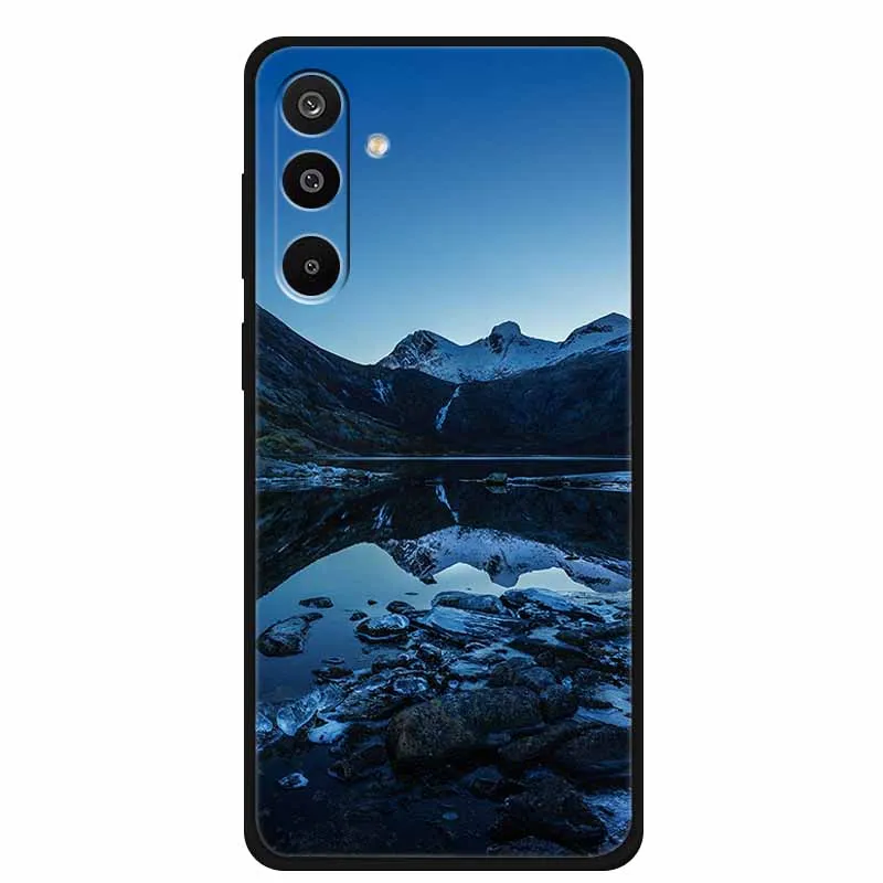 Floral Printed Silicone Phone Case - Black TPU Cover