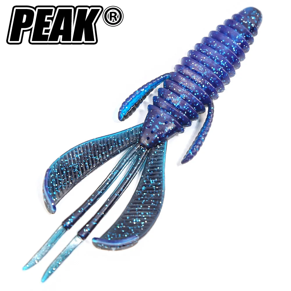 PEAK Craws Köder 6 Stück 86mm Weichplastik-Köder Garnelen-Hummer-Imitat Angelköder