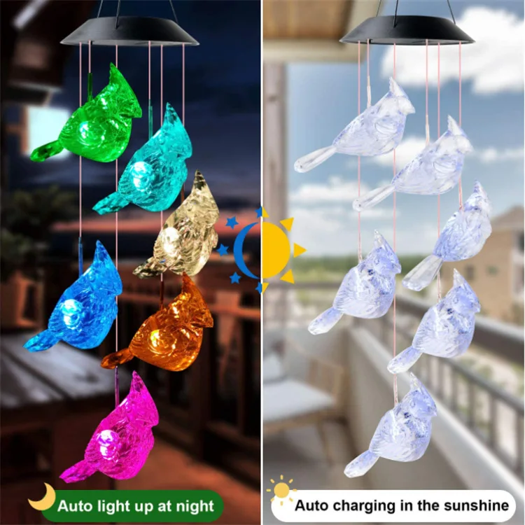 outdoor solar spot lights Solar Light Outdoor Power Supply Led Wind Chime Waterproof Butterfly Hummingbird Night Light Garden Courtyard Decoration solar fence lights Solar Lamps