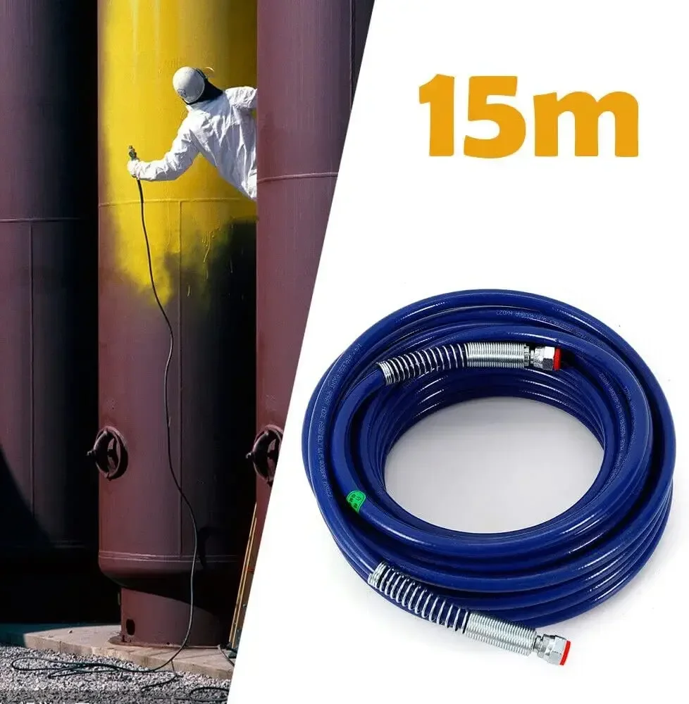 Leichter, flexibler Faserschlauch, 15 Meter flexibler Faserschlauch, geeignet für 3300 PSI Airless-Farbspritzschlauch (blau), brandneu – Detail 7