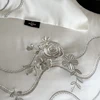 Flowers Embroidery Luxury Bedding Set 800TC Lyocell Cotton Soft Silky Cool Feeling Duvet Cover Flat/Fitted Bed Sheet Pillowcases 4