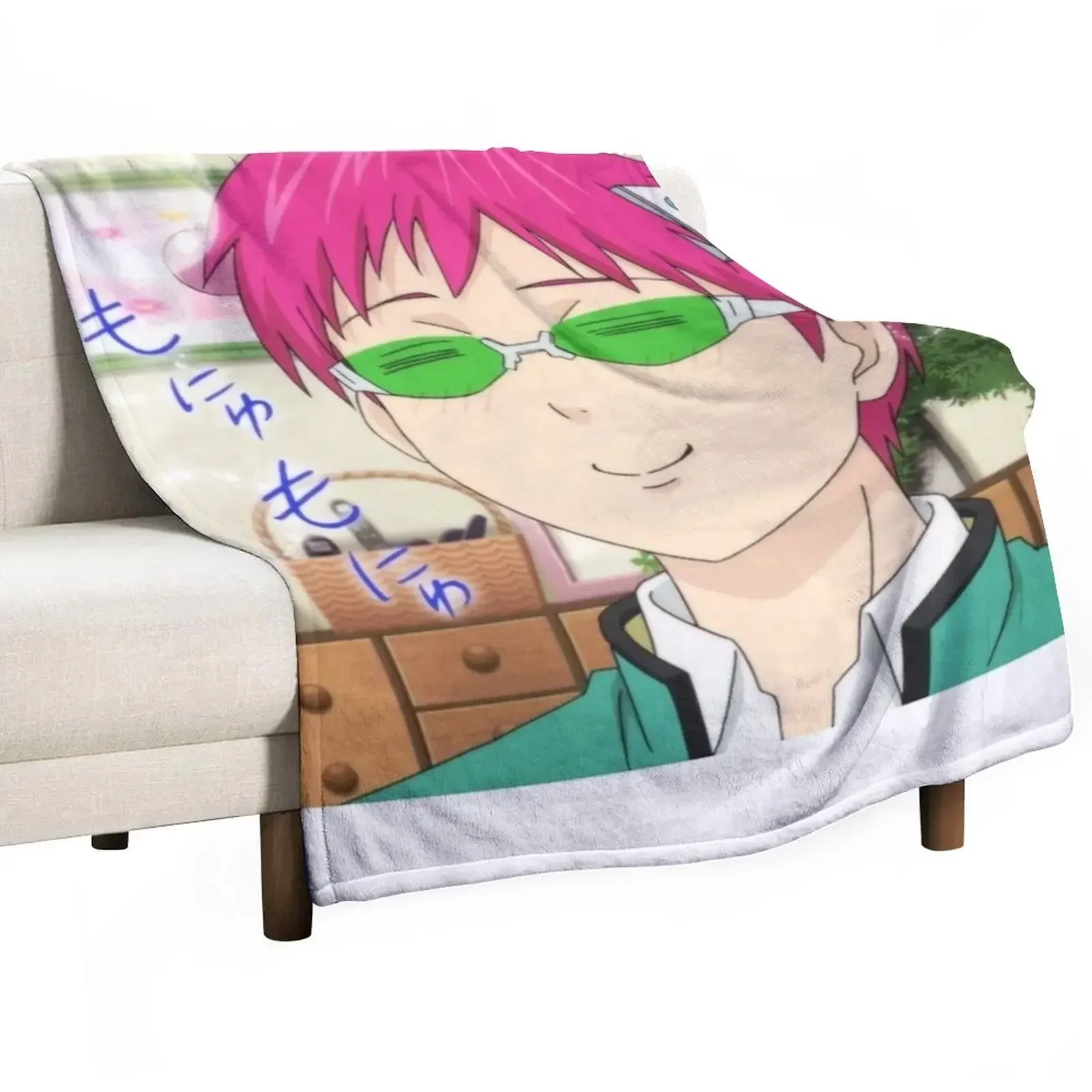 

happy saiki Throw Blanket manga Plaid Blankets For Sofas for winter Blankets