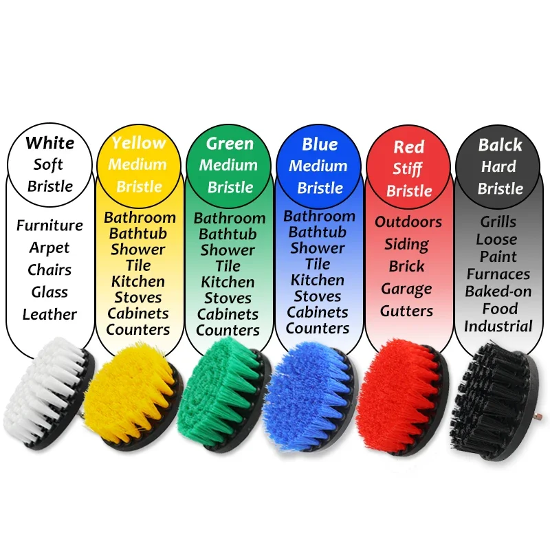 3/4pcs/ Drill Brush Set Power Scrubber Brush Polisher Bathroom Stain Polishing Kit with Extender Household Cleaning Tools 3