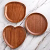Wooden Heart Shaped Tray Reusable Wood Plate Portable Snack Dish Dessert Cheese Appetizer Salad Fruit Storage Tray For Home Use 2