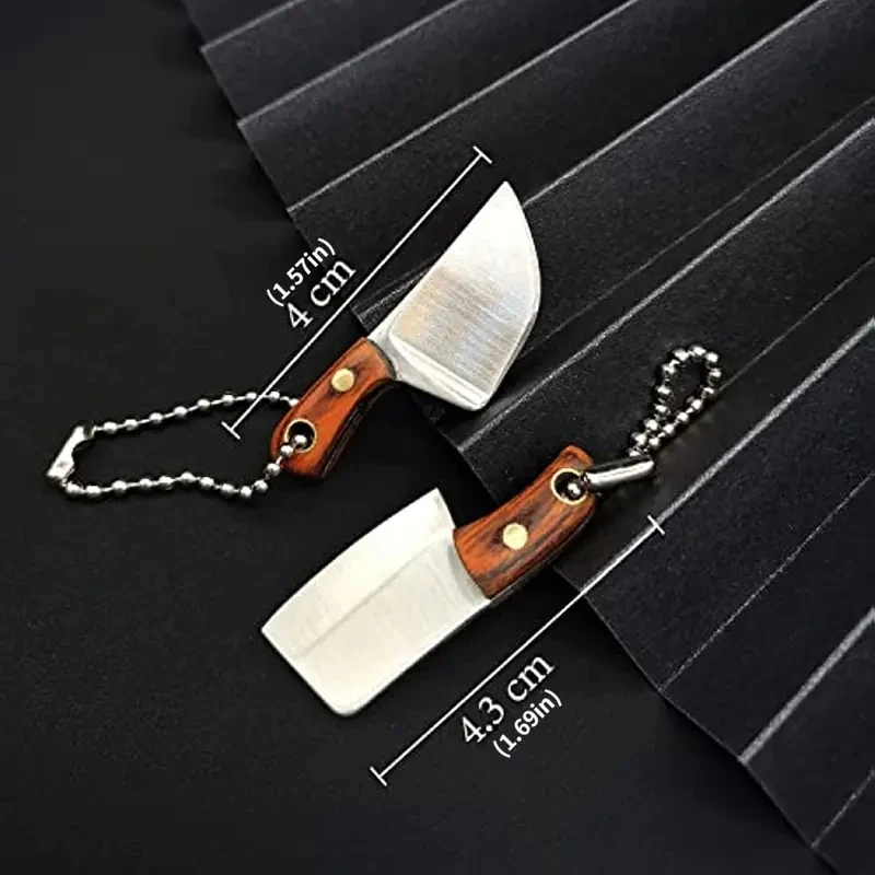 4 teile/satz Edelstahl Taschenmesser Küche Mini Cleaver EDC Schlüsselbund Tragbare Unboxing Messer Angeln Schneiden Messer – Detail 5