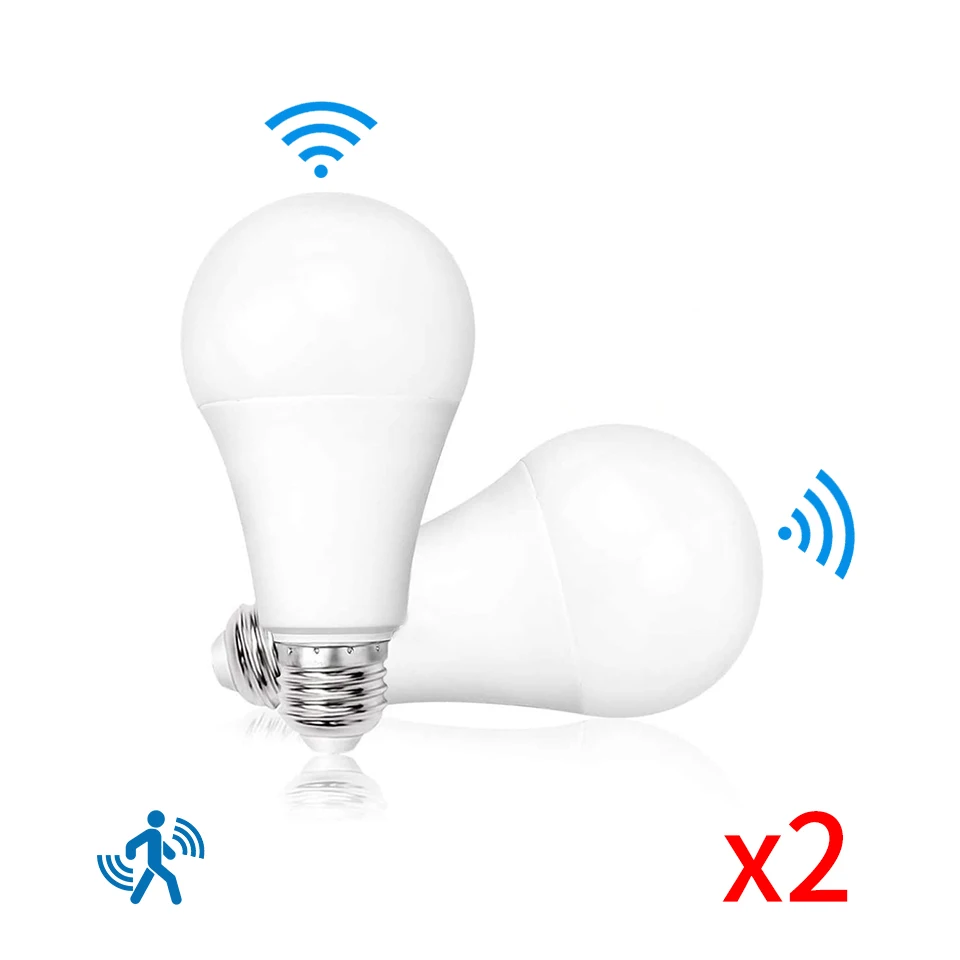 2pc LED Sensor Radar Light Bulb 6W 9W 12W 15W 18W 20W Smart LED Lamp E27 220V Motion Sensor Auto OFF/ON Cold Warm White For Home_voghion.com