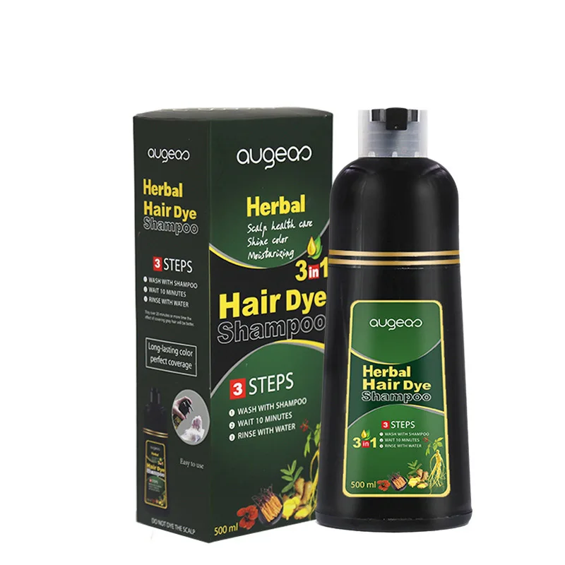500ml Organic Natural Fast Hair Dye Only 5 Minutes Noni Plant Essence Black Hair Color Dye Shampoo for Cover Gray White Hair