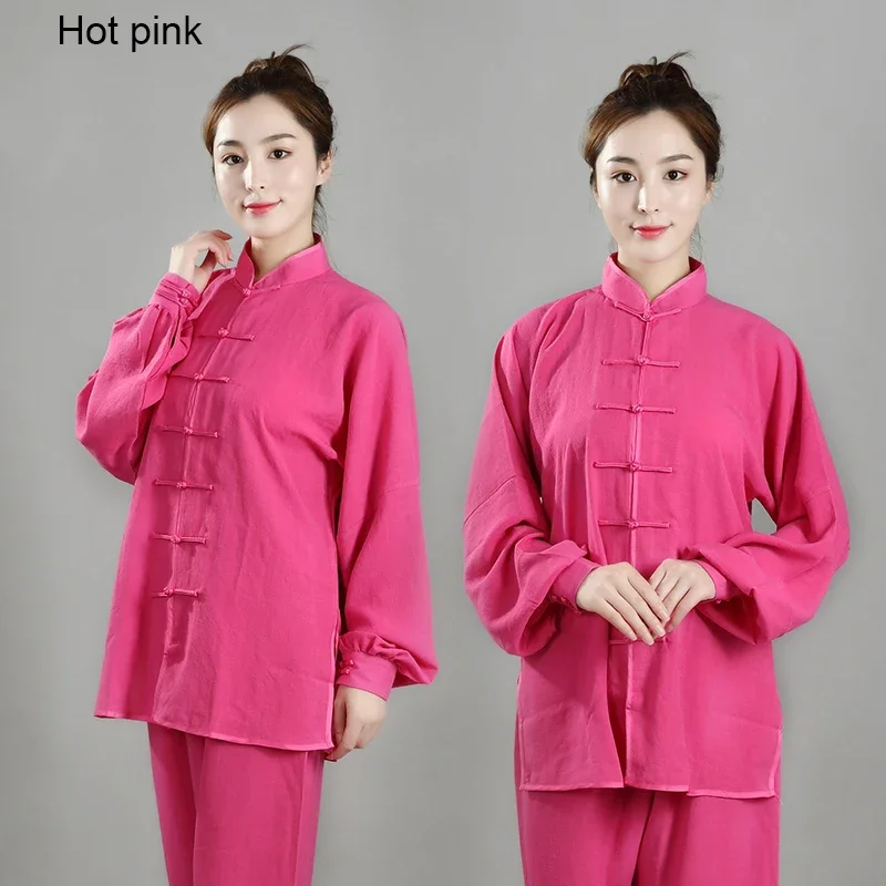 Adult Traditional Chinese Clothing Linen Wushu Tai Chi Exercise costume Men Women KungFu martial art Uniform Suit outfits tai chi clothing chinese women suit