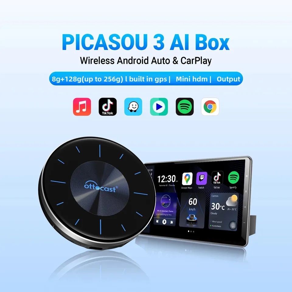 OTTOCAST OttoAiBox P3 CarPlay AI Box Wireless Android Auto TV Box