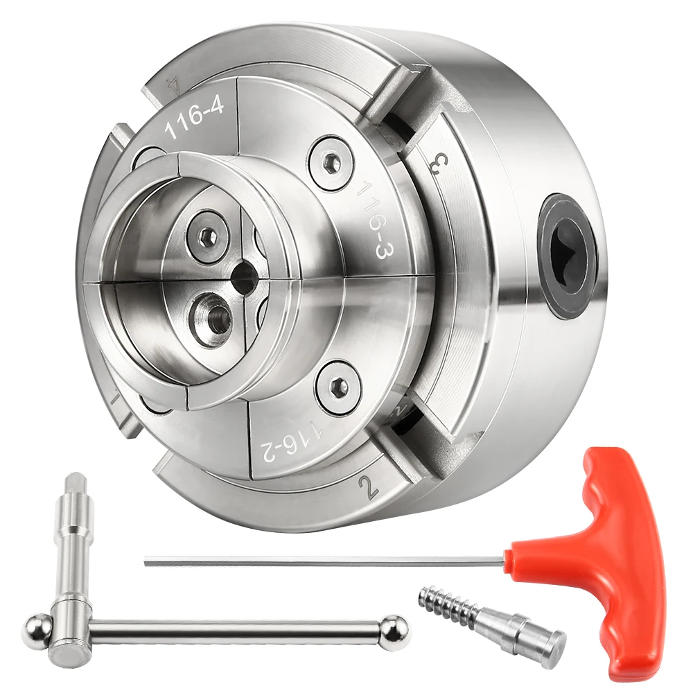 4&quot 100mm Chrome Plated Scroll Chuck M33 1&quot M18 Woodworking Turning Tools Accessories 4-Jaw Self Centering Wood Lathe Key |