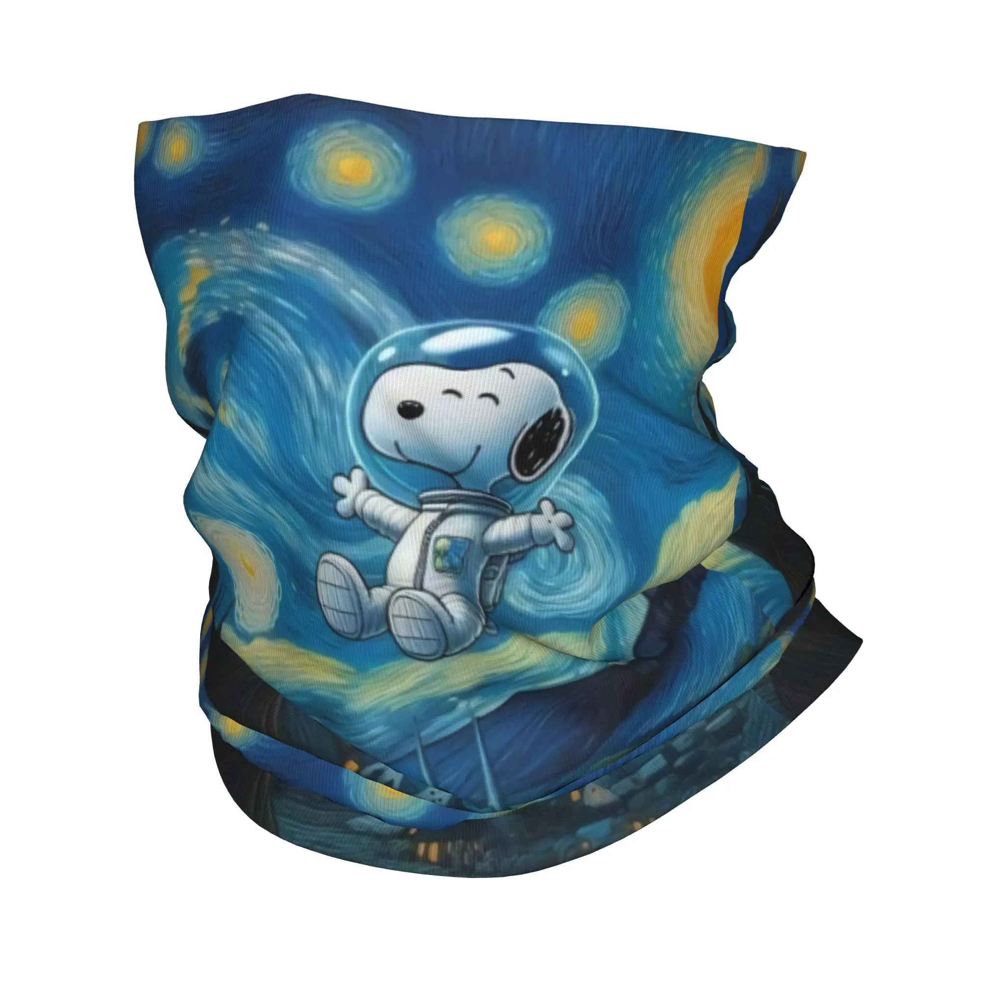 S-Snoopys The Starry Night Bandana Neck Warmer Women Men Winter Hiking Ski Scarf Gaiter Face Cover