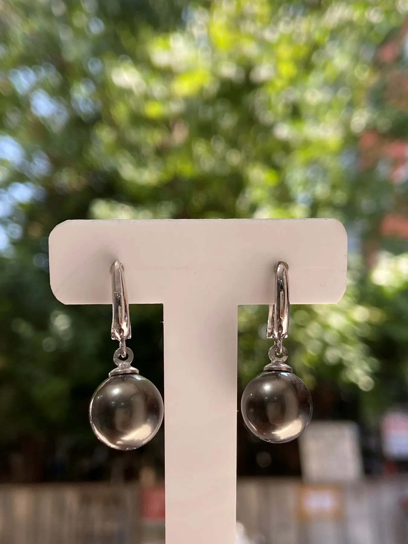 Silver Round Gray Earrings are made of 925 sterling silver | Украшения и аксессуары