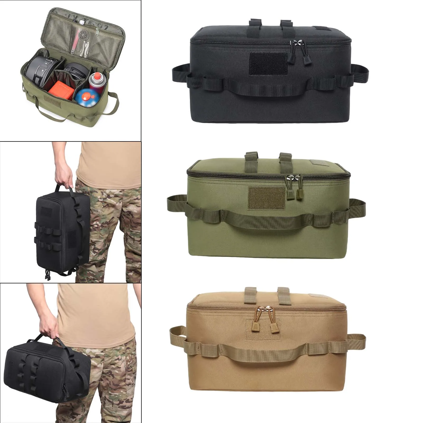 Outdoor Camping Gas Tank Storage Bag Large Capacity Ground Nail Tool Bag Gas Canister Picnic Cookware Utensils Kit Organizer