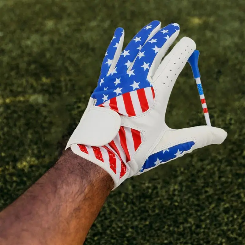 

3-1/4 Inch Golf Tees 50pcs Stable Tee System Excellent Durability And Stability Low Friction Patriotic Flag Tee System For