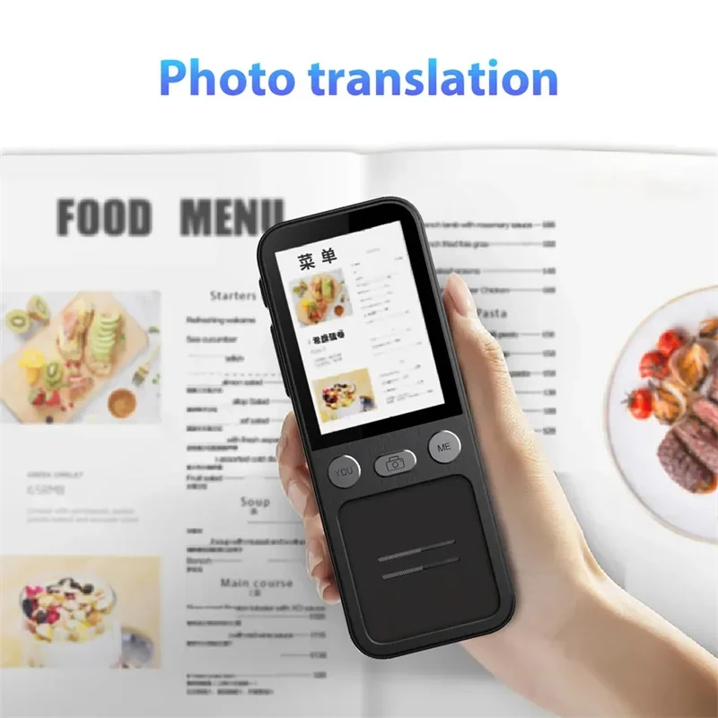T16 AI Voice Real Time Translator Machine 138 Multi Online Languages Voice Record 3.1 Inch Big Screen Portable Offline Tradutor