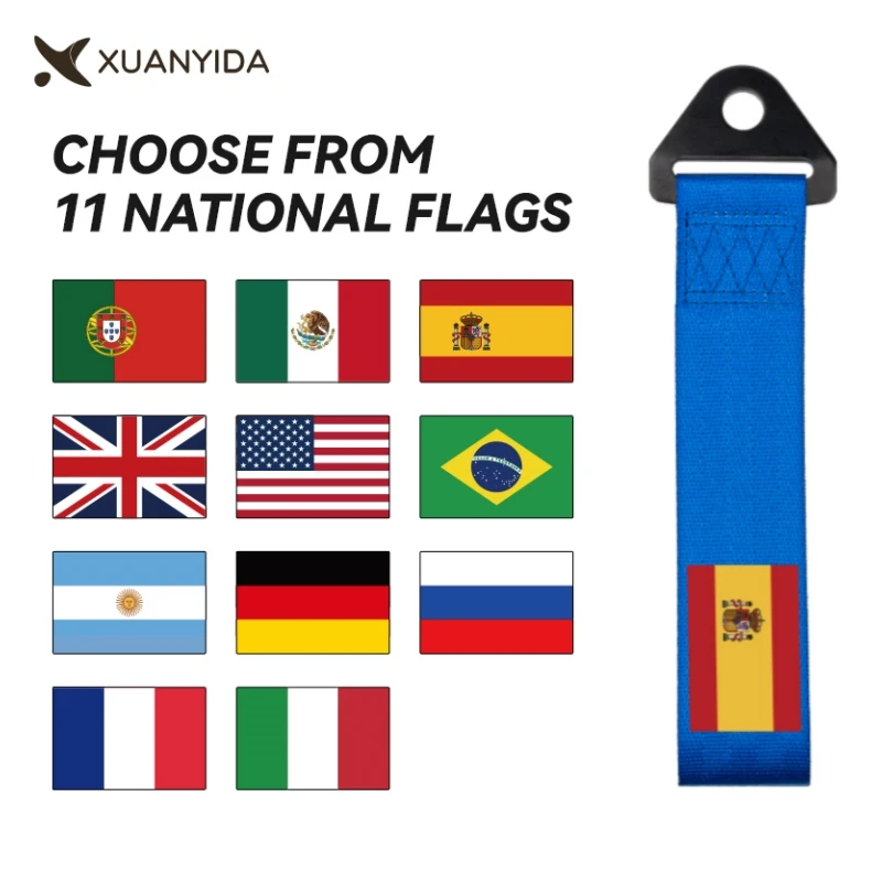 

Буксировочный ремень для автомобиля, высокопрочный гоночный буксировочный трос с принтом в виде государственных флагах, 26 дюймов